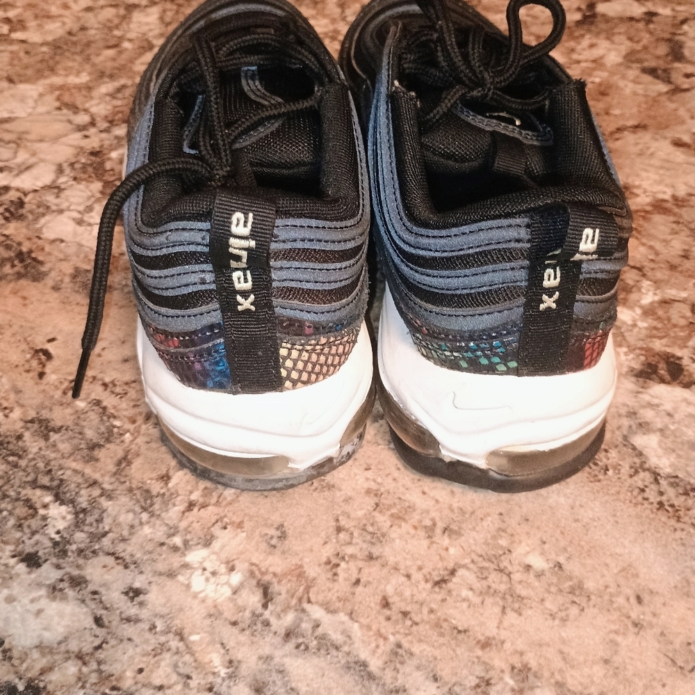 Nike Air Max 97 Black Multicolor Sneakers Size 8.5 Mens - Picture 3 of 6